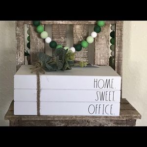 Rae Dunn stacked books
